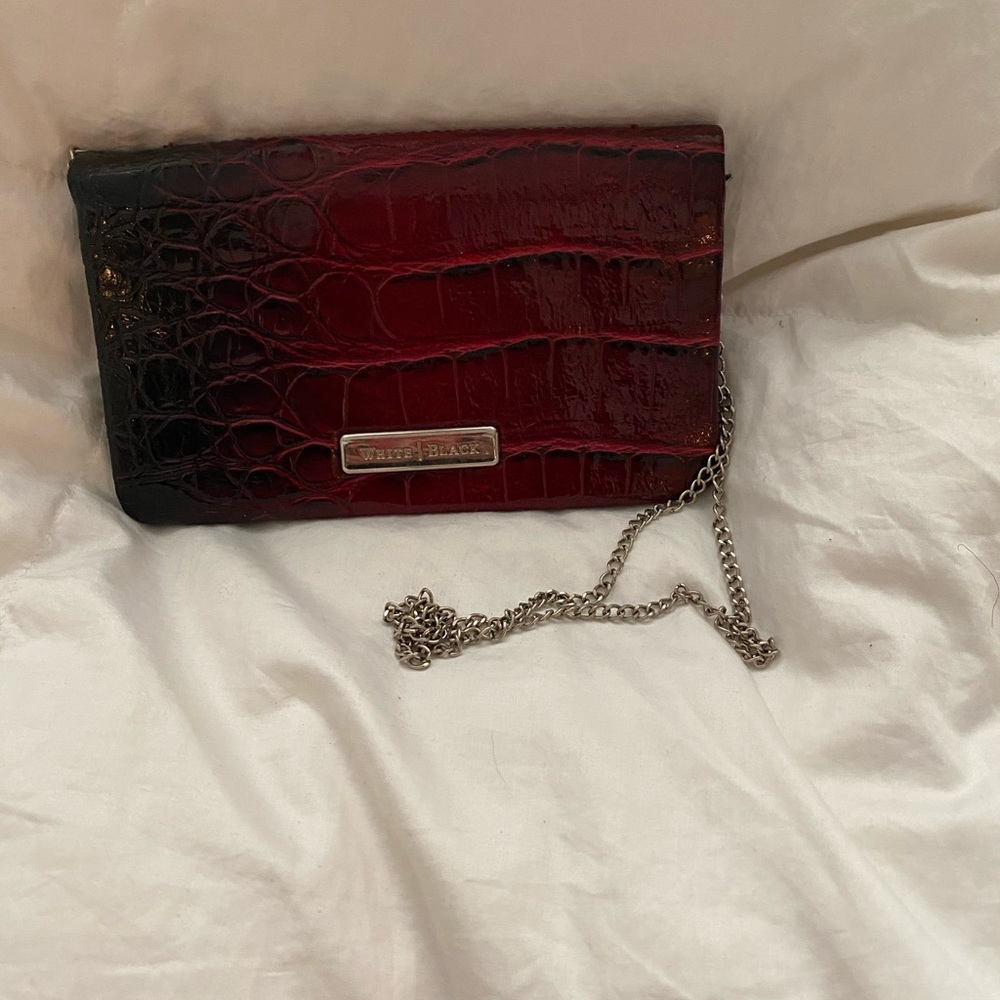 White House Black Market red and black clutch